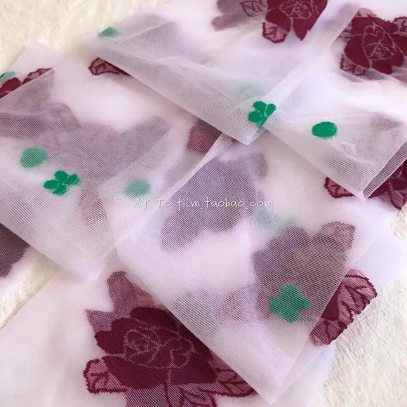 Tights with Vintage Rose Print - Picture 4 of 4